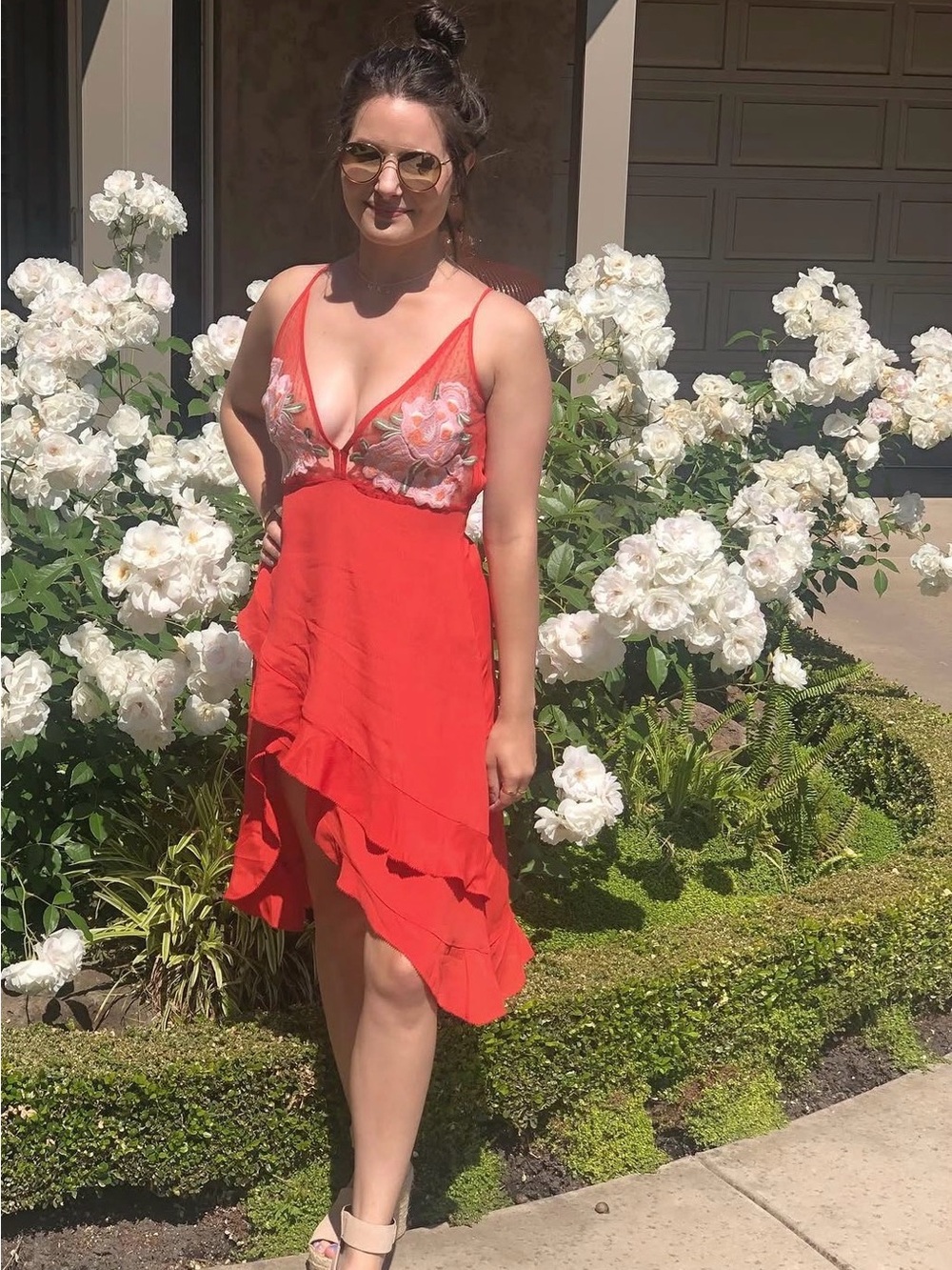Cleobella Red Embroidered Dress